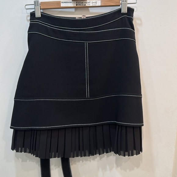 CINQ À SEPT Black Misha Pleated Mini Skirt Size 0/XS - Picture 7 of 8
